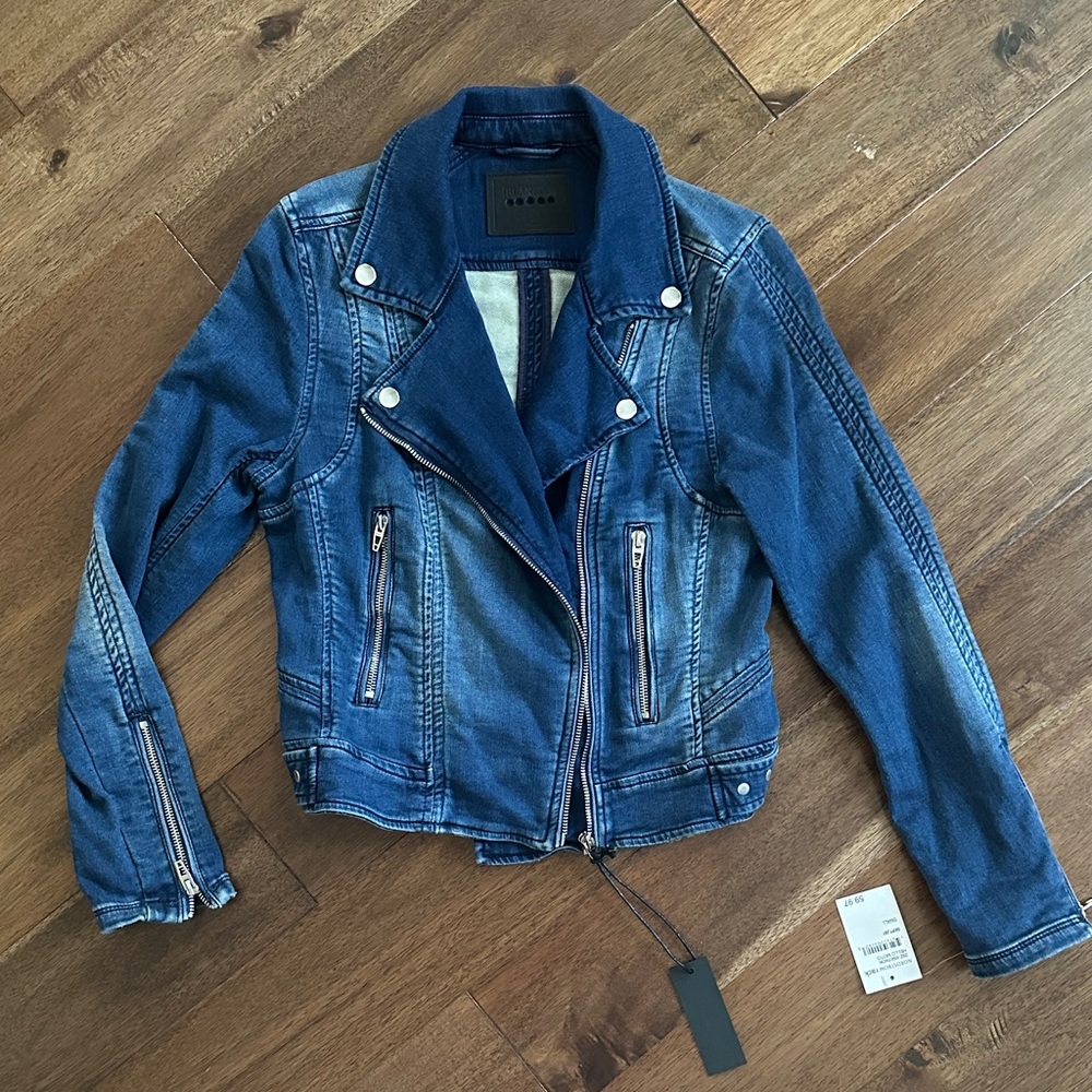 NWT BLANK NYC Indigo Denim Biker Jacket